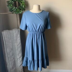 SHEIN baby blue empire waist dress